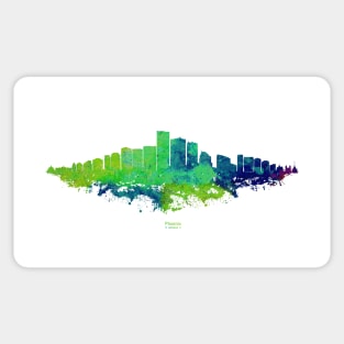 Phoenix City Skyline - Watercolor Green, blue Sticker